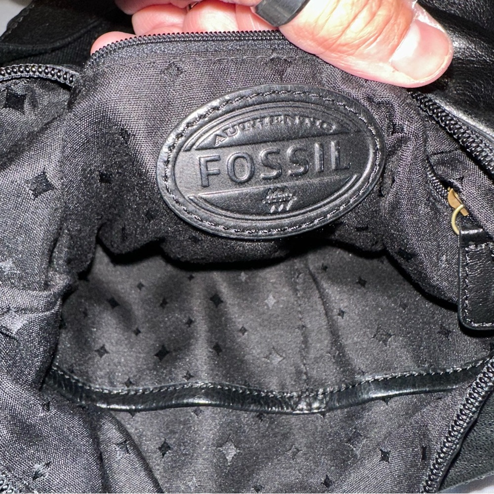 Fossil • Black Lamb Leather Stanton Crossbody Multi-Pocket Adjustable Versatile - Picture 11 of 16